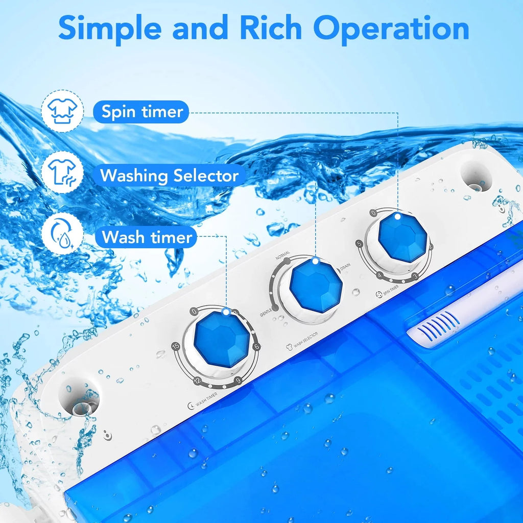 11lbs Washer & 6.6lbs Spin Dryer Combo Washing Machine L1208
