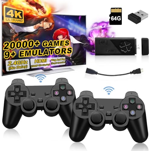 Wireless Retro Game Console Stick with 2 Pack 2.4G Wireless Controllers D257556