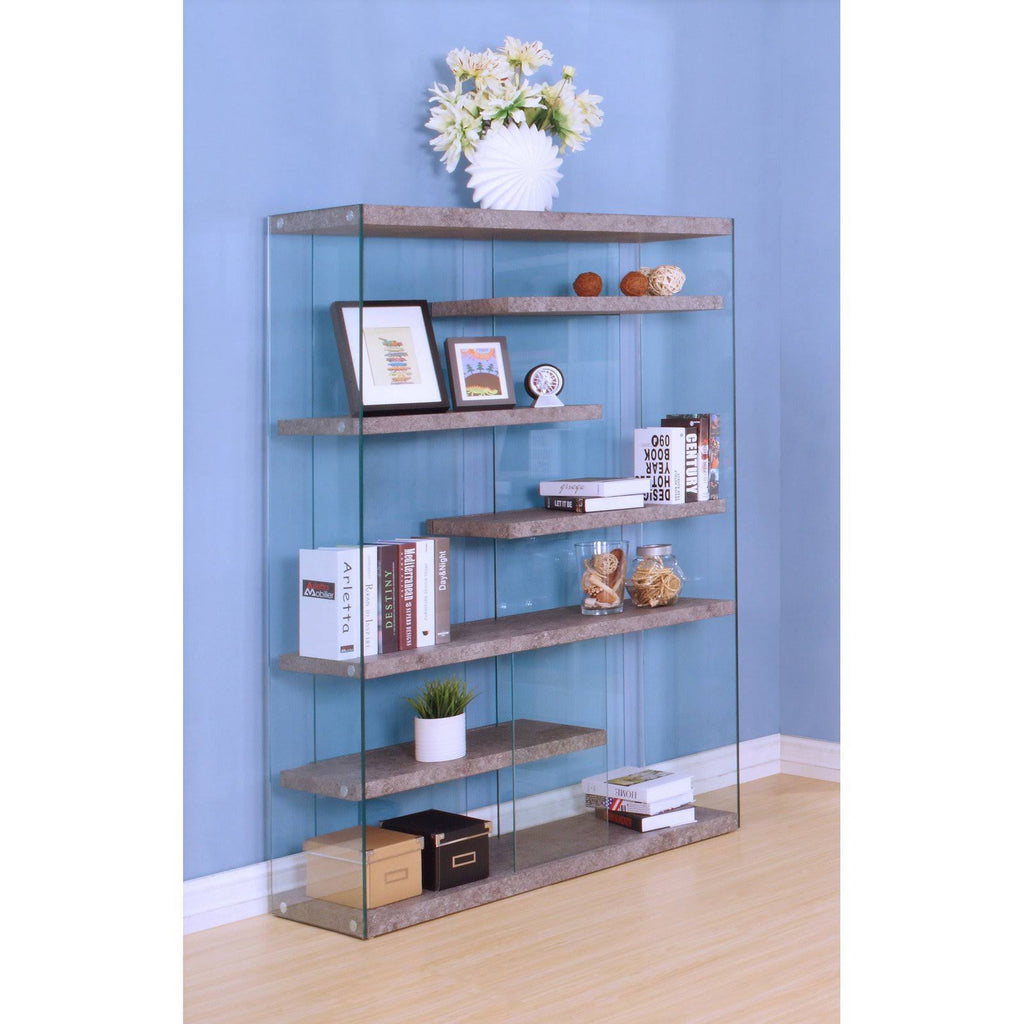 Clear Glass Bookcase Y68066