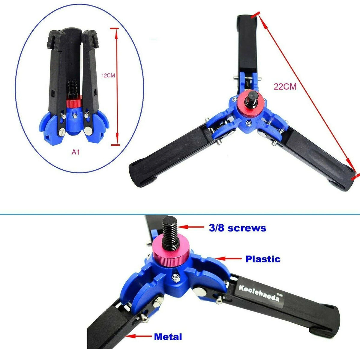 65-inch Aluminium Camera Monopod with Folding Three Feet Support Stand F3929