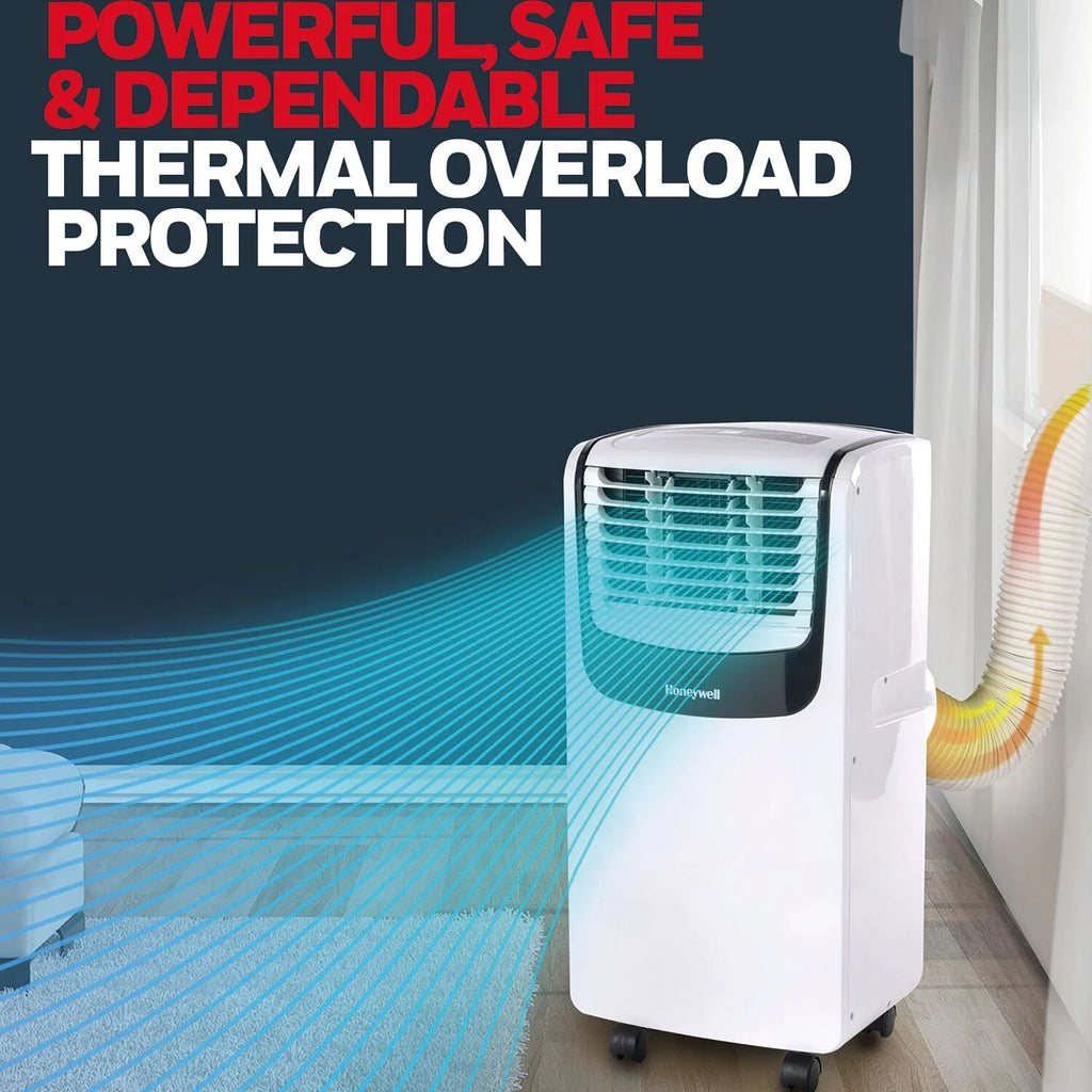 6,800 BTU 115-Volt Portable Air Conditioner with Remote, White/Black A647