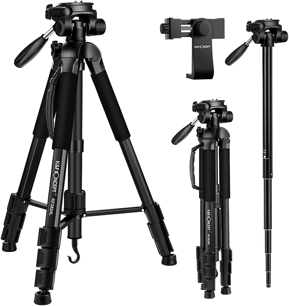 70cm Portable Aluminum Tripod with 3-Way Pan Tilt Head A915