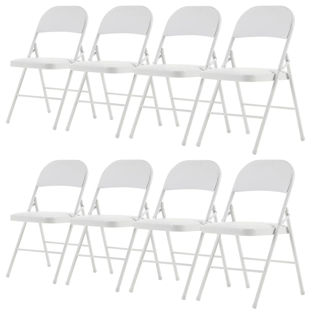 6 Pack Black Folding Chairs Cushioned Padded Seat Metal Frame N56191