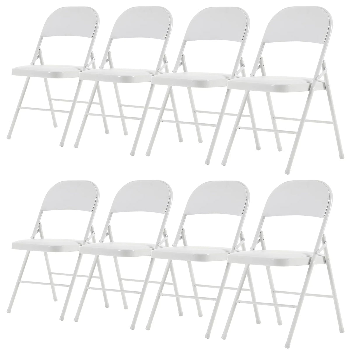 6 Pack Black Folding Chairs Cushioned Padded Seat Metal Frame N56191