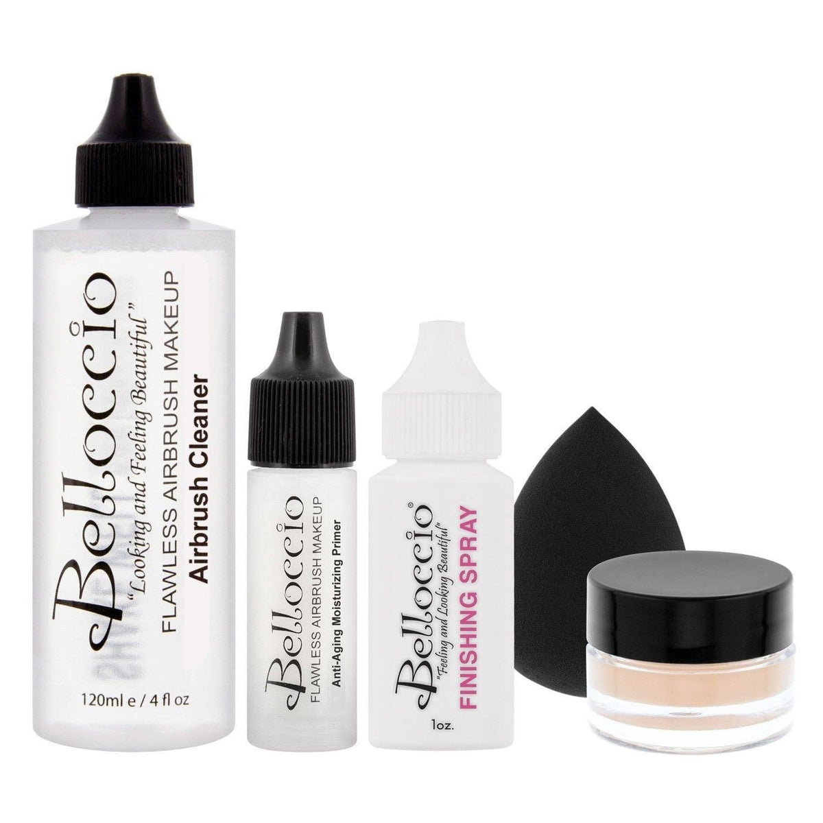 Professional Beauty Airbrush Cosmetic Makeup System with 4 Fair Shades Foundation in 1/4 Ounce Bottles J894