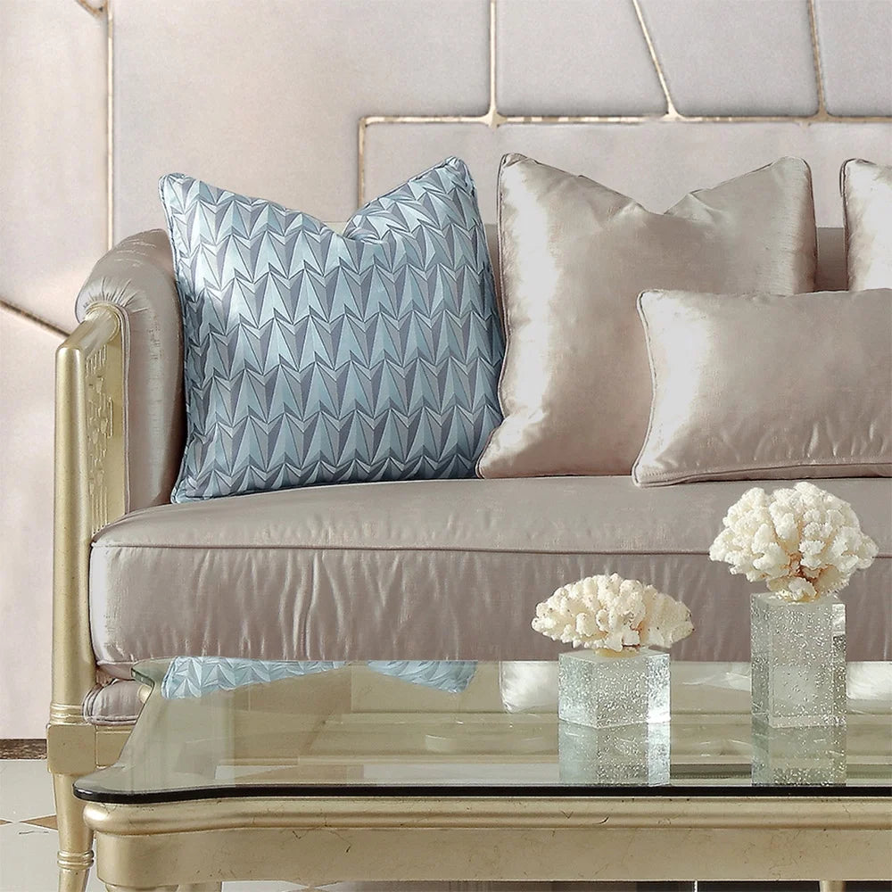 Satin Gold Fabric 3Pcs Sofa Set B189315