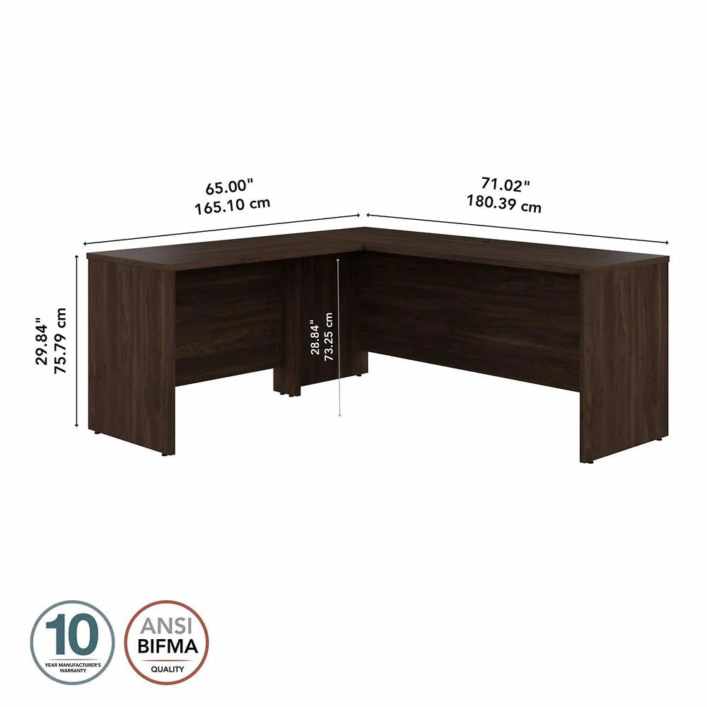 Black Walnut L Shaped Desk K621500