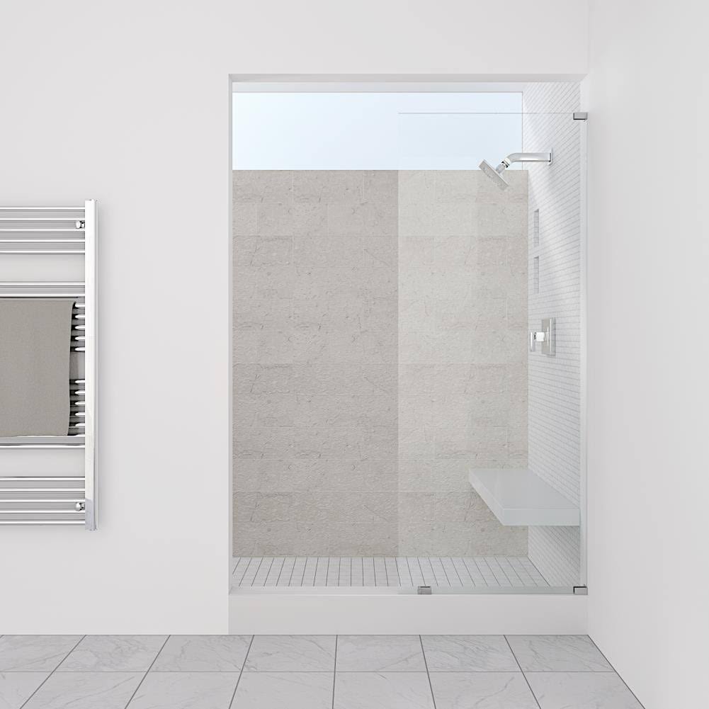 Matte Black Frameless Fixed Glass Shower Panel U203704