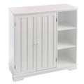 White Beadboard Wooden Storage Cabinet I92758
