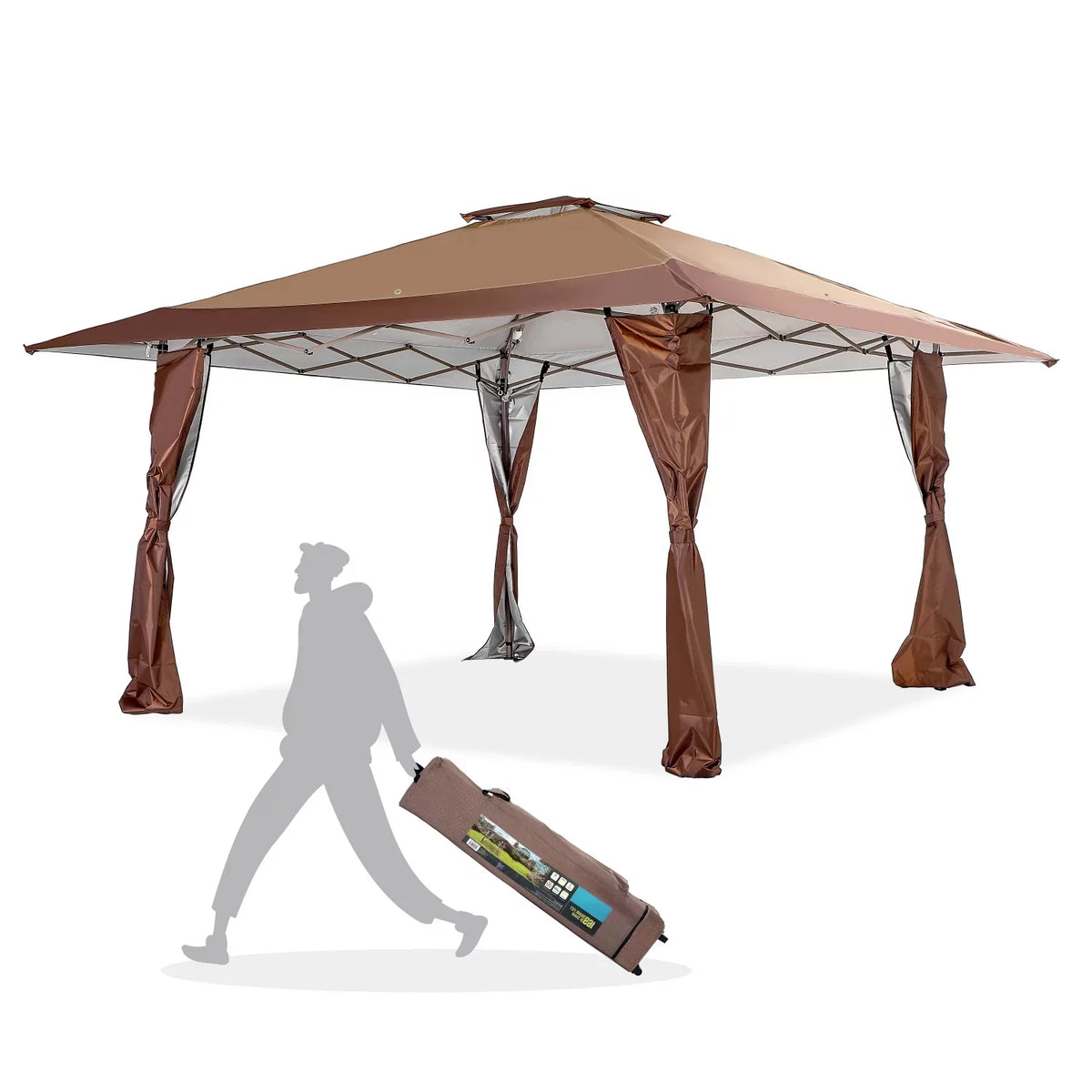 13 x 13 ft Pop Up Canopy Tent Brown E8291