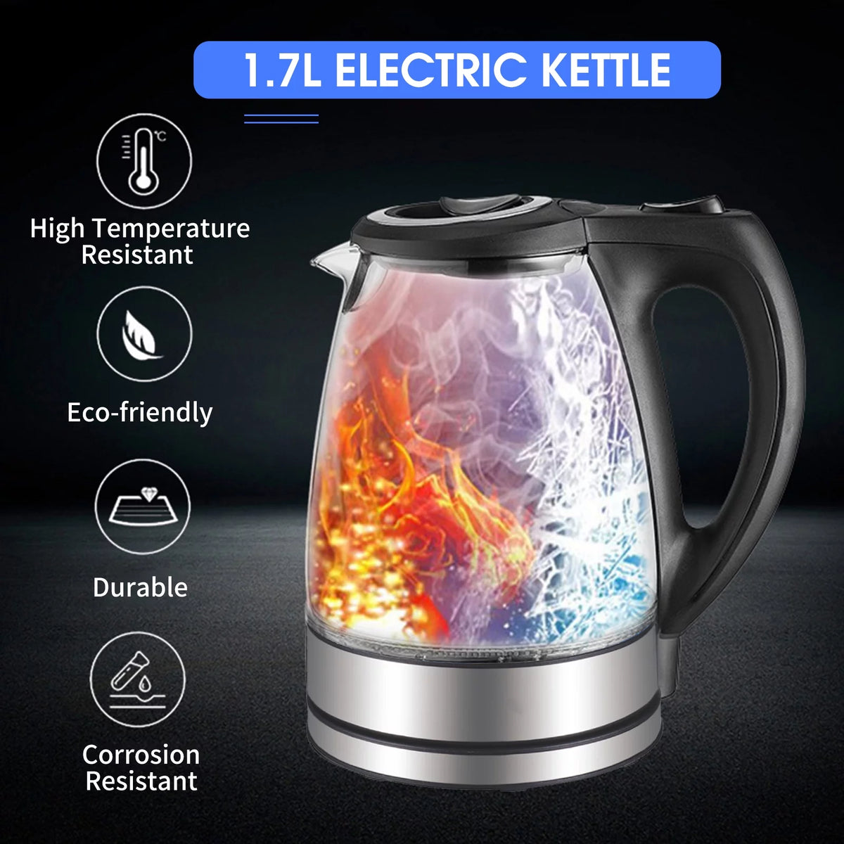 1.7L 1500W Glass Electric Kettle Q102274