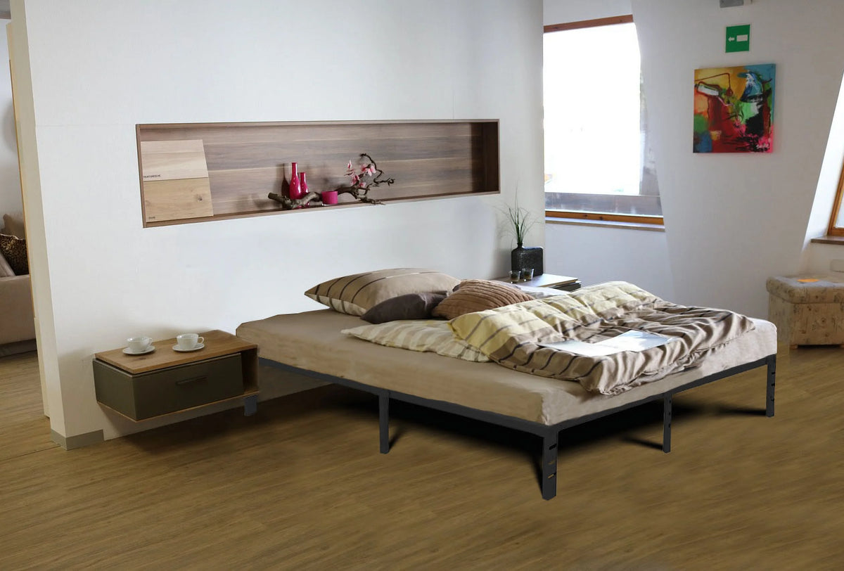 Queen Size Heavy Duty Metal Platform Bed Frame with Storage D288