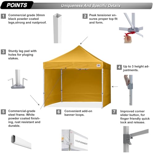 White 10x10 Pop Up Canopy Tent with Sidewalls P652