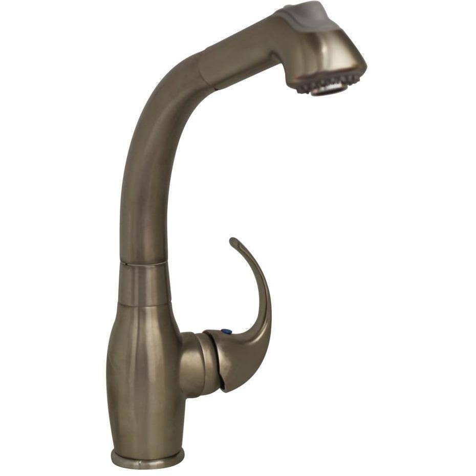 Polished Chrome Single Lever Kitchen Faucet with Pull-Out Spray Head I161653