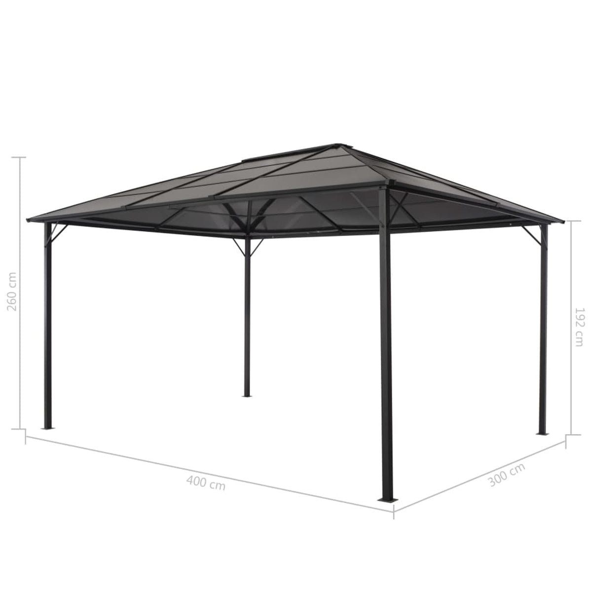 Black Outdoor Party Tent Canopy 18.9ft x 9.5ft x 10.1ft C22591