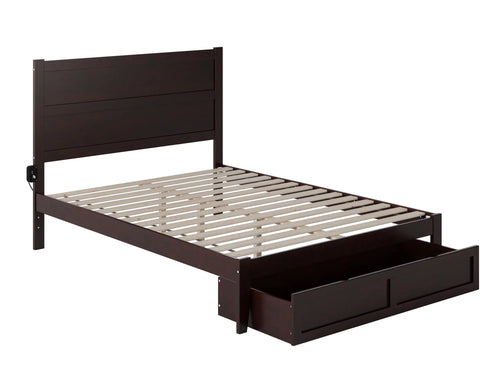 14" Queen Wood Platform Bed Frame with Foot Drawer Storage F43935