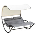 Gray Outdoor Rocking Bed with Canopy S6921
