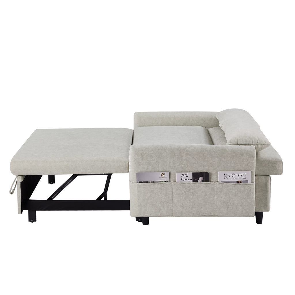 Beige 2 Seater Sleeper Sofa with Pull Out Bed Z945936