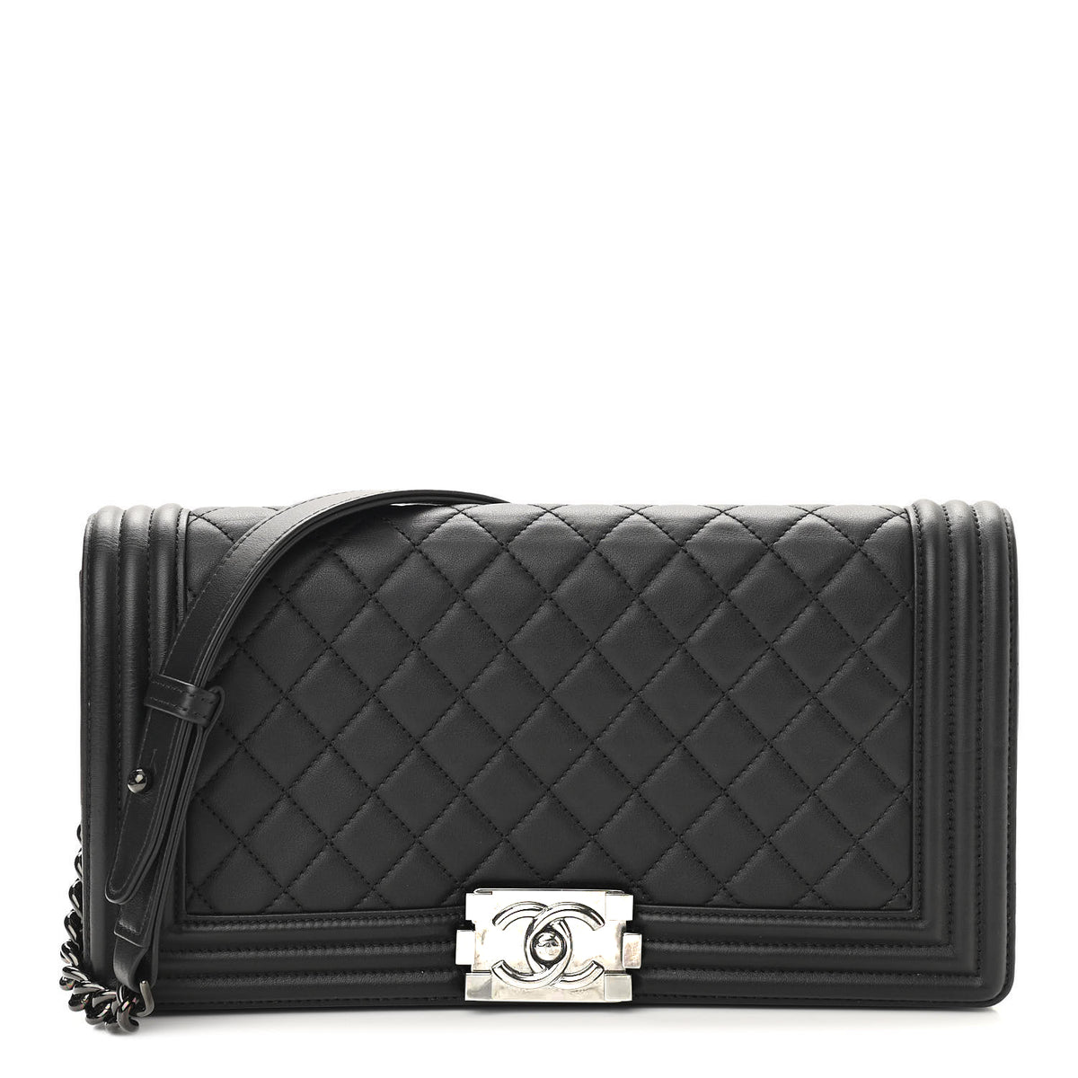Quilted Calfskin Clutch With Removable Chain J680490