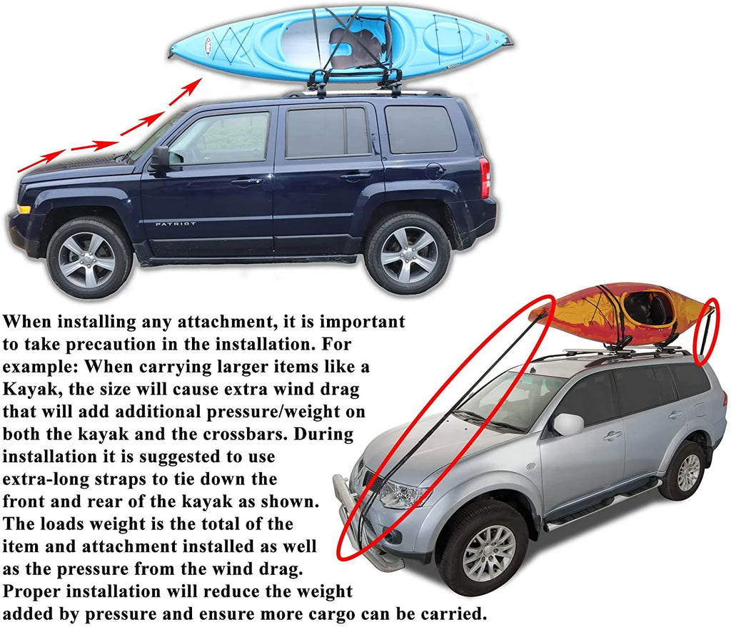Roof Rack Crossbars and Double Kayak Rack Bundle for Jeep Grand Cherokee H113239