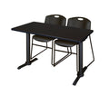 Black Training Table and 2 Stack Chairs J1064