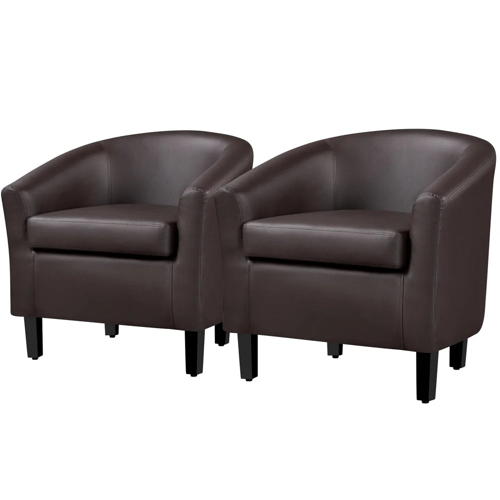 Black Faux Leather Accent Chair Set of 2 R2410