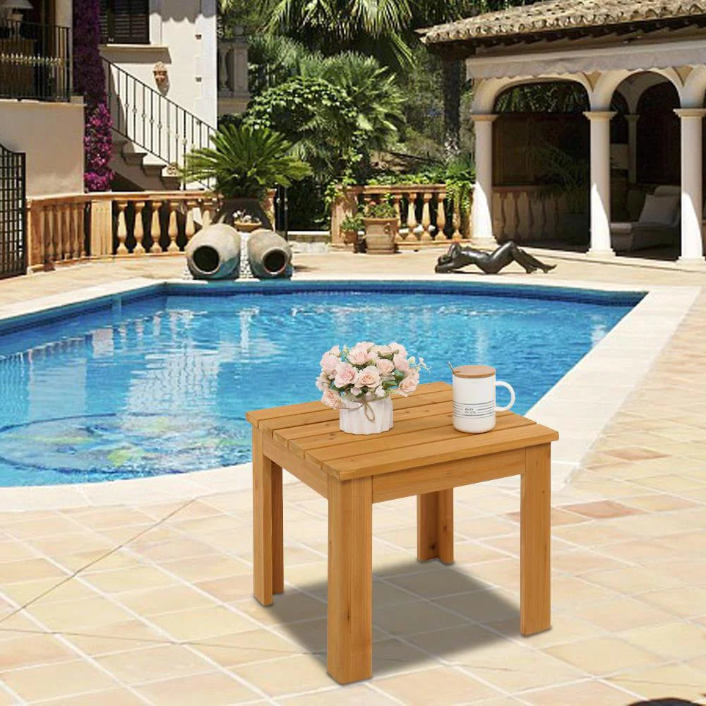 18" Fir Wood Square Side Table Z648708