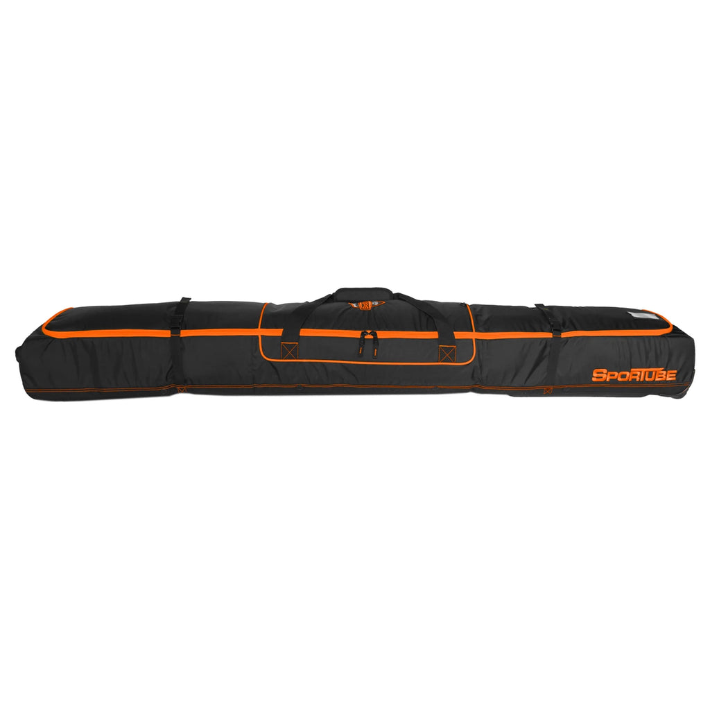 Wheeled Padded Ski Bag, Black/Orange E148