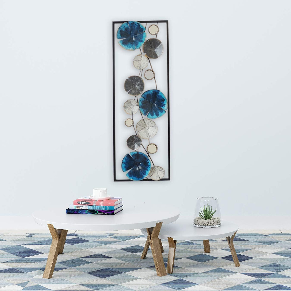 Wall Decor with Frame (Circles Earth Colors) Pack of 2 A562