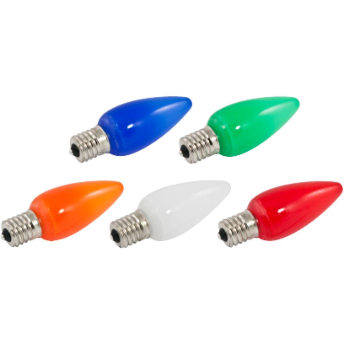 25 Pc Assorted Colors Dimmable LED C9 Bulb M2274