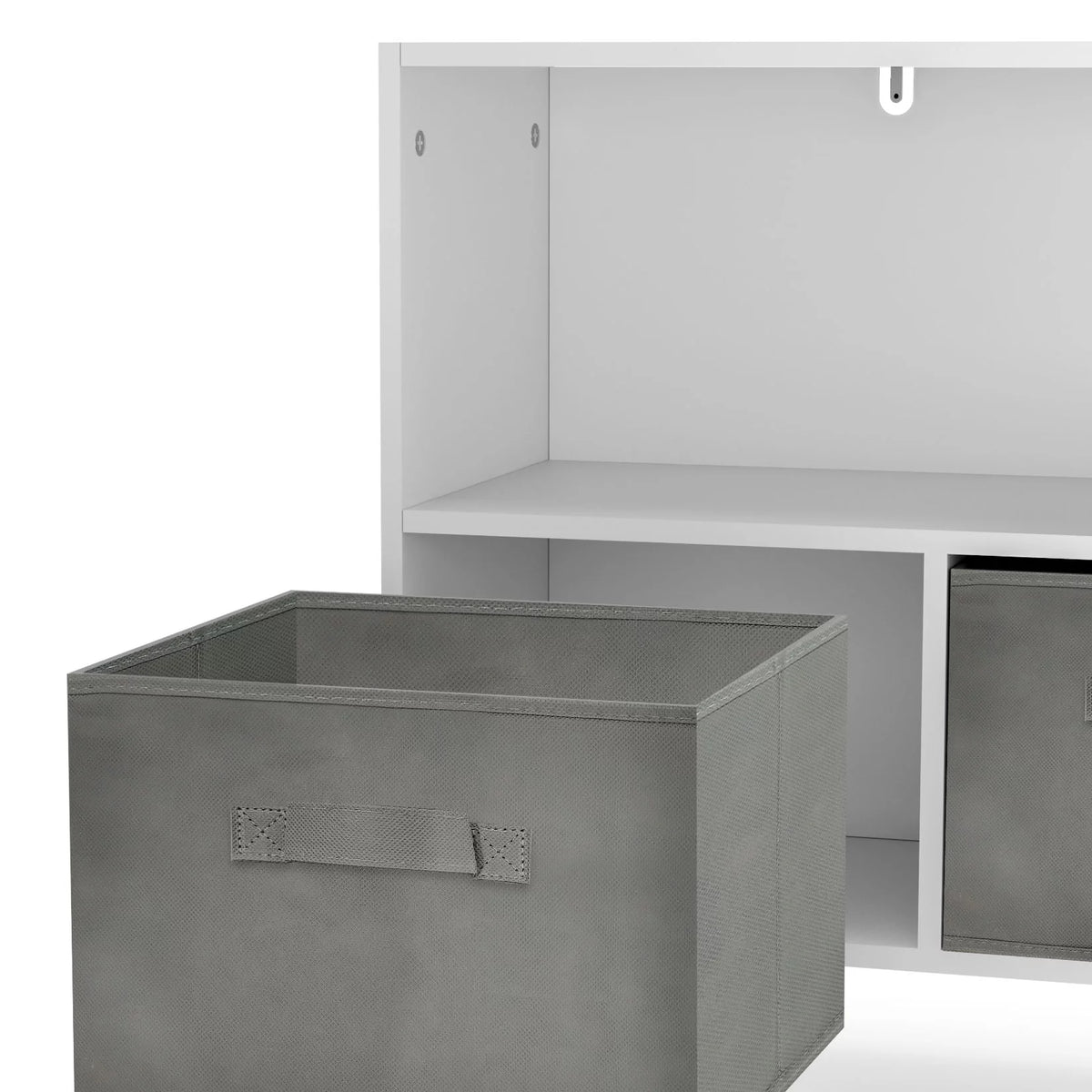 Modern Minimalist Wooden Storage Cabinet with 3 Fabric Drawers S11887