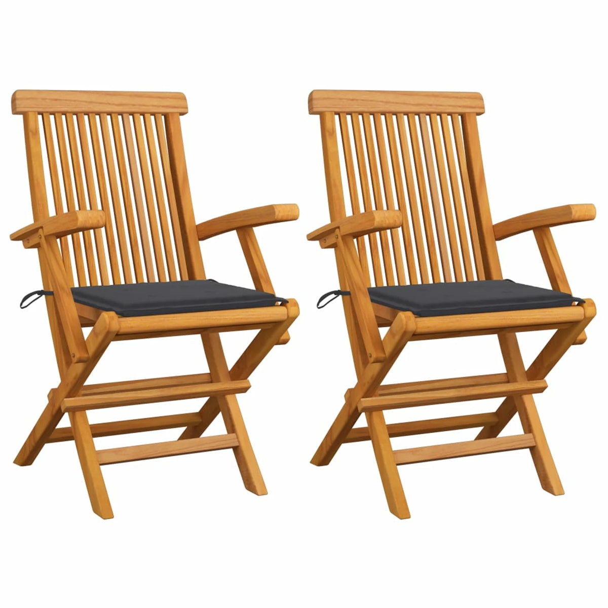 2 Piece Folding Teak Wood Outdoor Dining Chair with Cushion A190