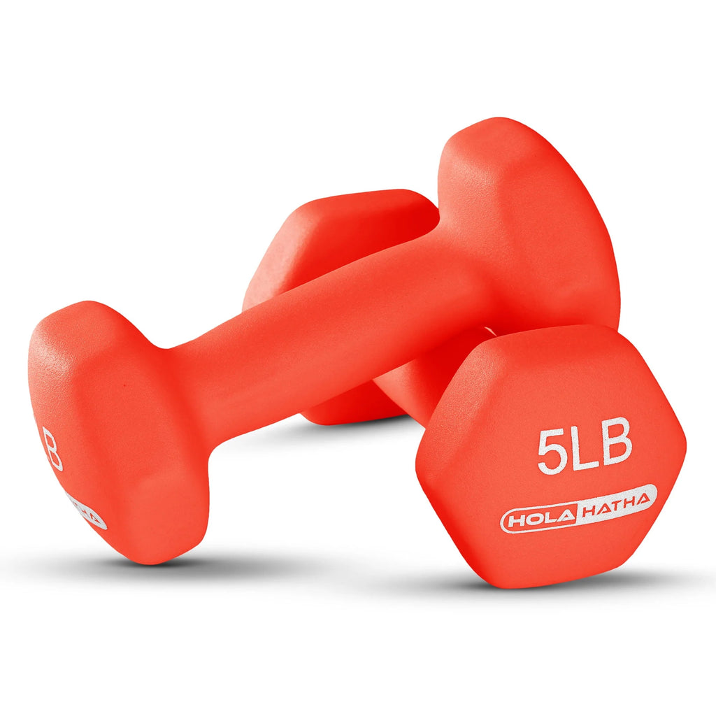 5, 10 & 15 Pound Neoprene Dumbbell Weight Set with Storage Rack P99469
