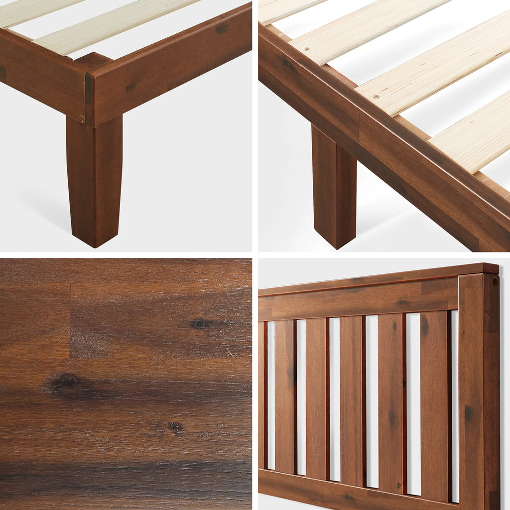 Queen Wood Platform Bed Frame with Headboard J61571
