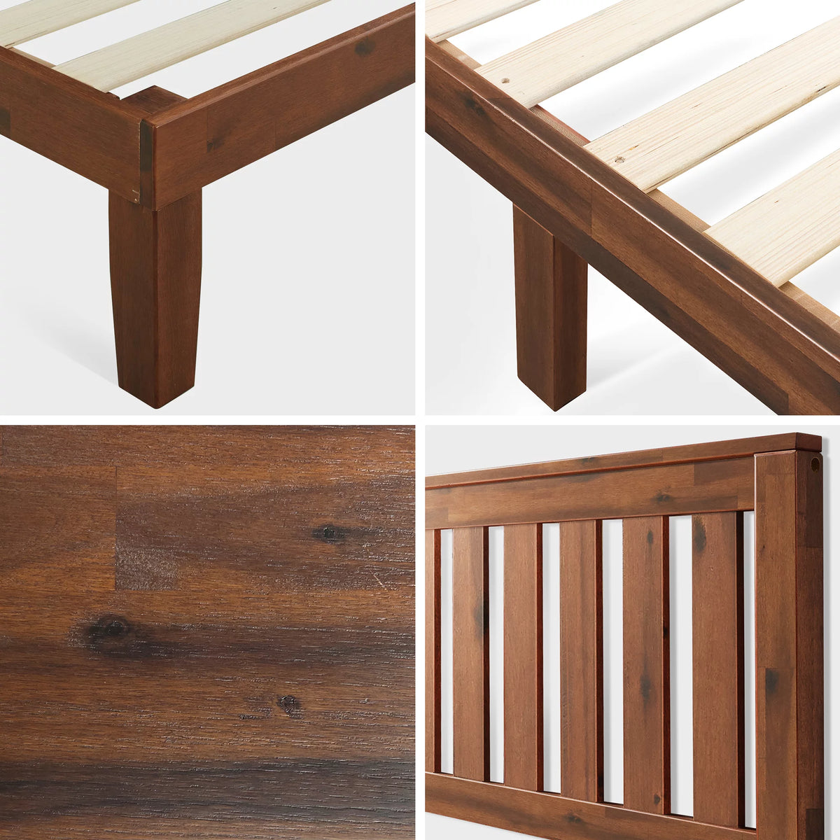 Queen Wood Platform Bed Frame with Headboard J61571