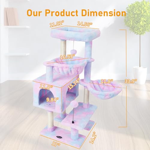 Cat Tree Tower Condo with Sisal Scratching Post Q615