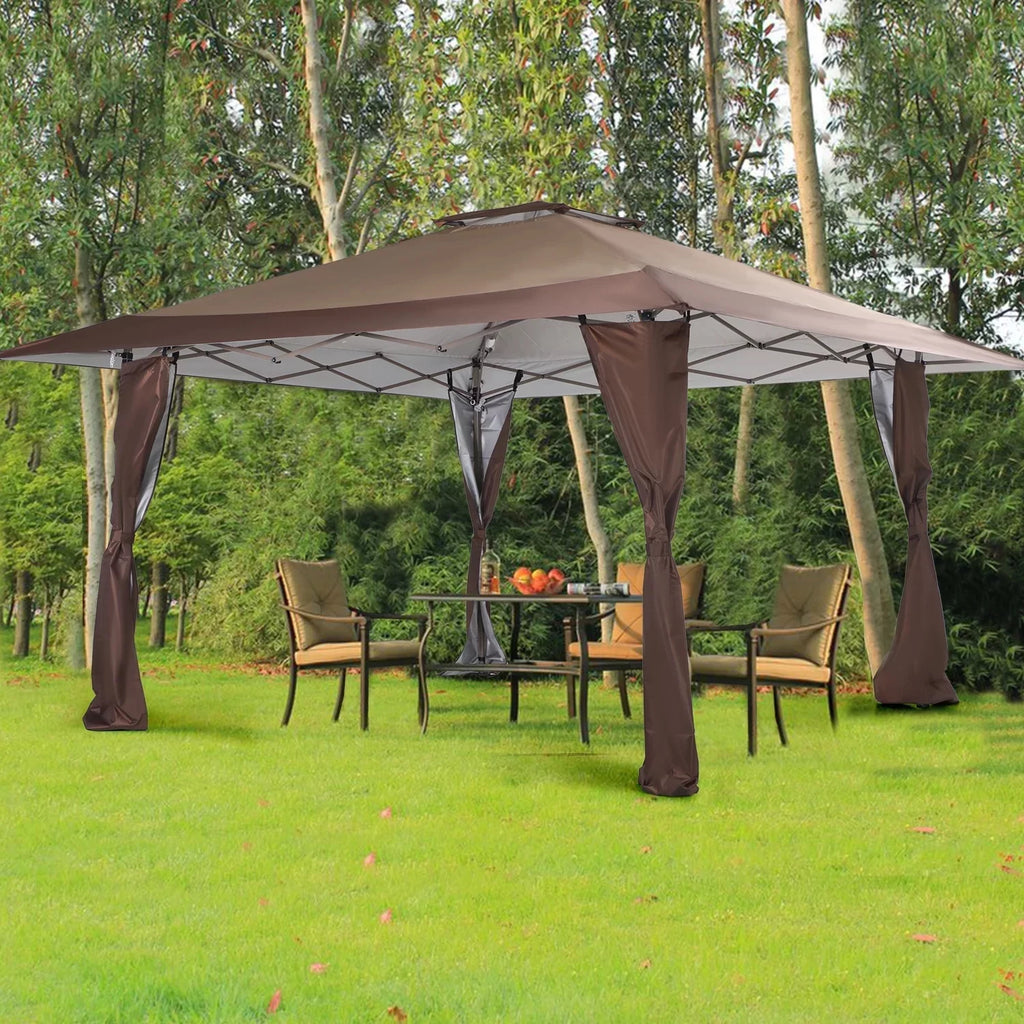 13 x 13 ft Pop Up Canopy Tent Brown E8291