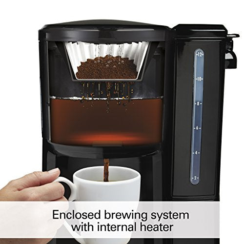 12 Cup Programmable Dispensing Coffee Maker with 60 oz Removable Reservoir, Black & Stainless Steel M400129