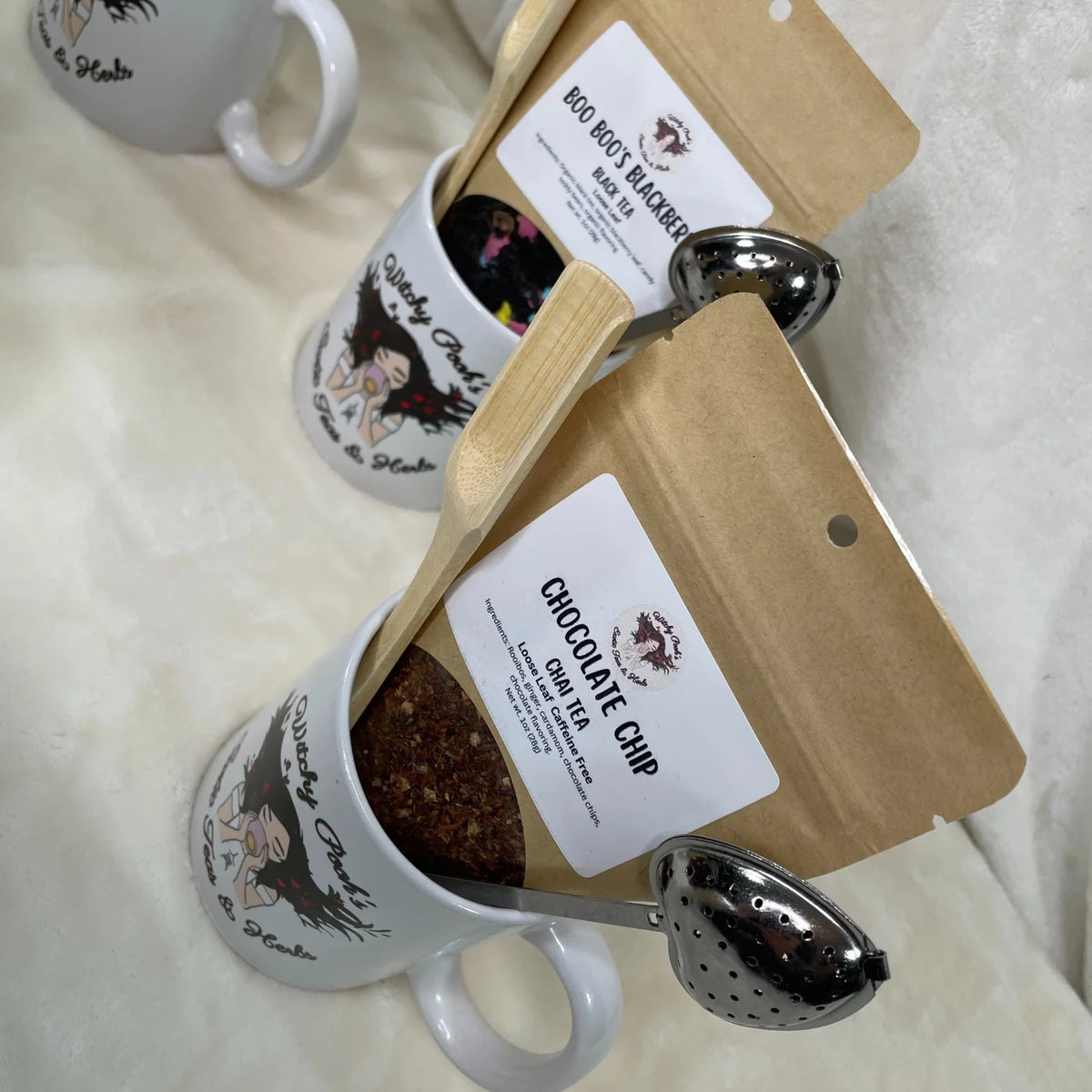 Mint Chocolate Mocha Herbal Tea Gift Mug Set with Heart Infuser C366