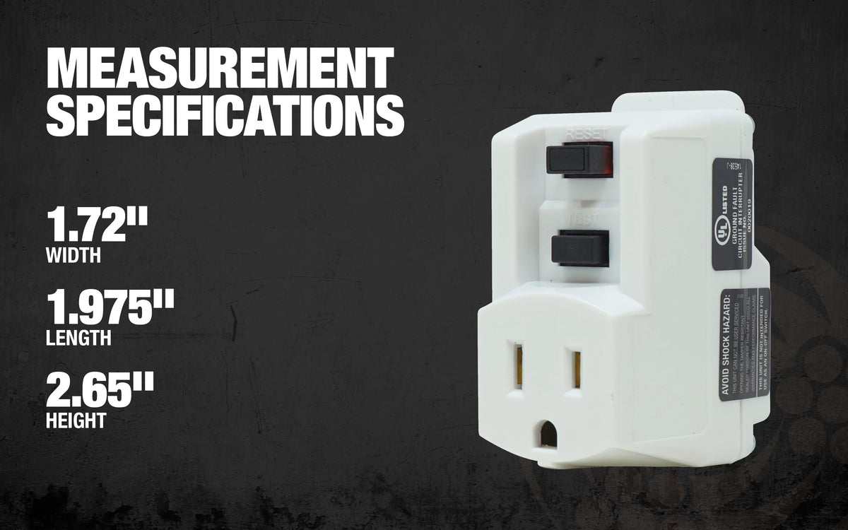 White GFCI Plug with Surge Protection Electrical Outlet O7314