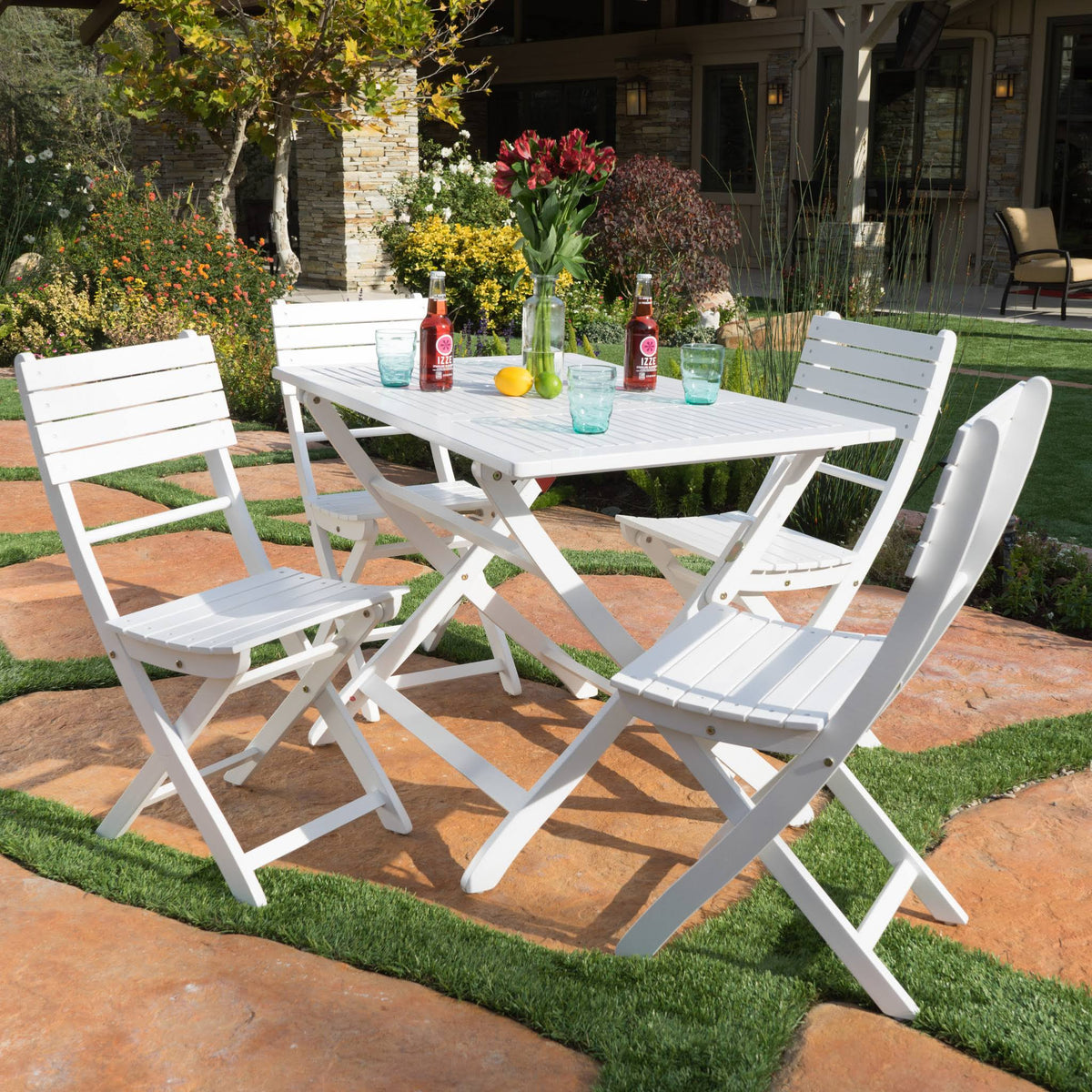 Acacia Wood Foldable Dining Set T627530