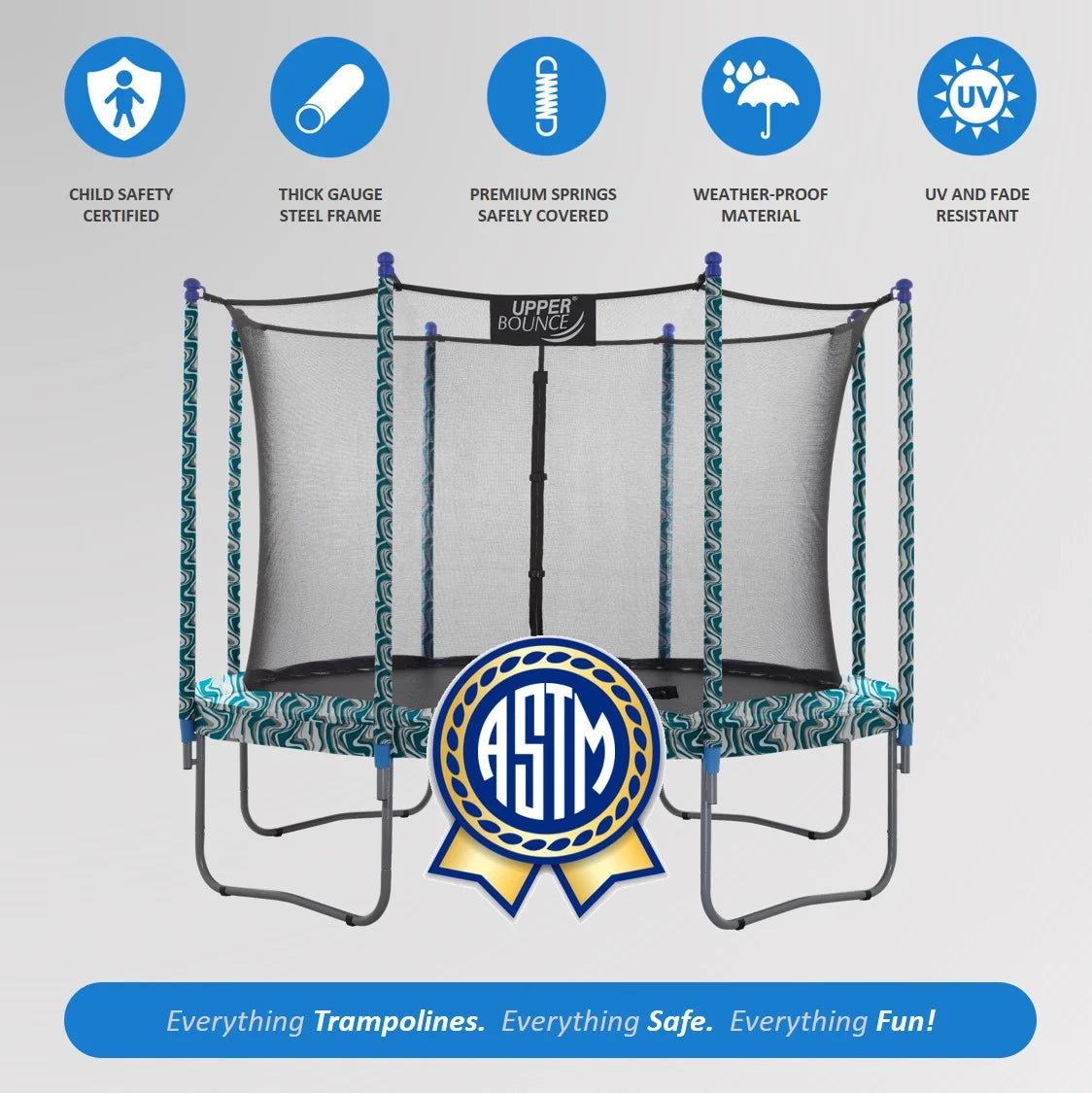 10 FT Round Trampoline with Safety Enclosure System G361