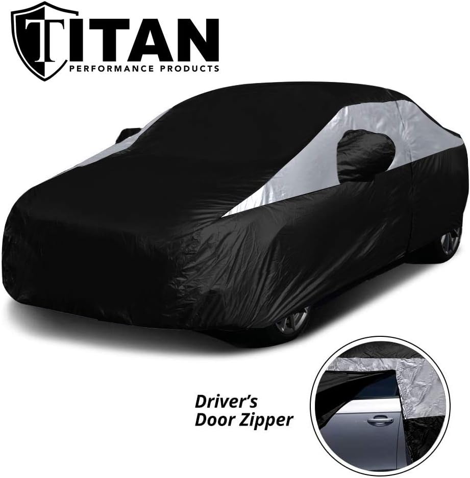 Jet Black Poly 210T Car Cover for Compact Sedans 176-185 E39171
