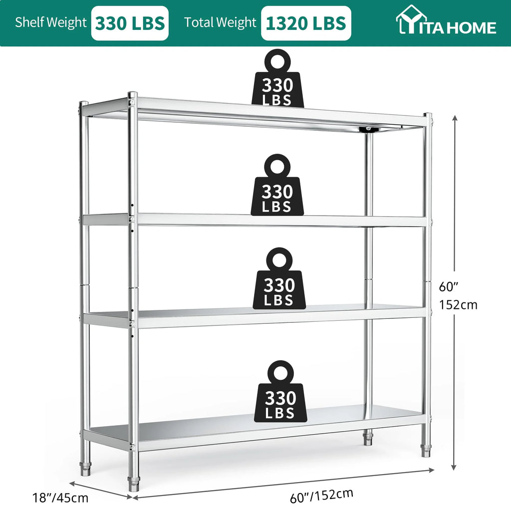 Stainless Steel 4 Tier Storage Shelf I149398