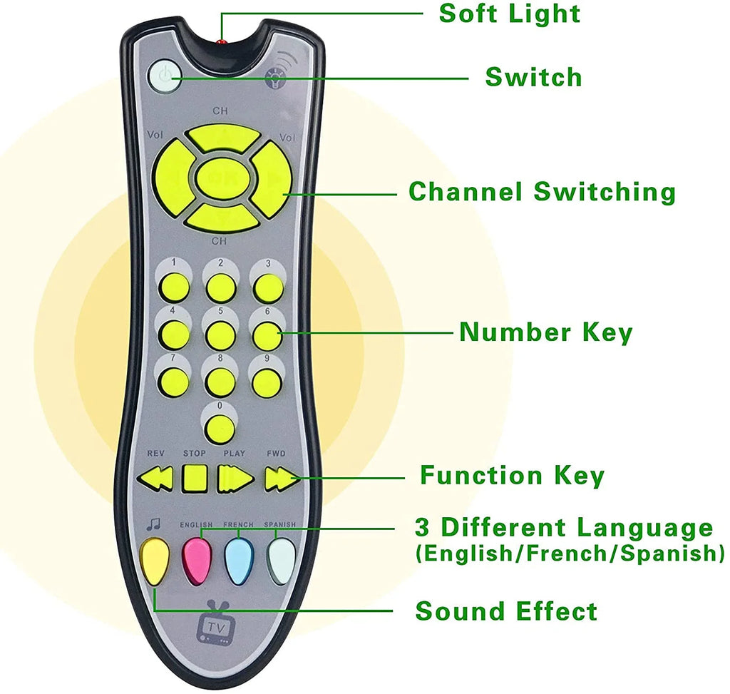 Gray TV Remote Control Toy with Light and Sound U923906