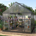 6x12 FT Polycarbonate Greenhouse with Lockable Hinged Door R18038