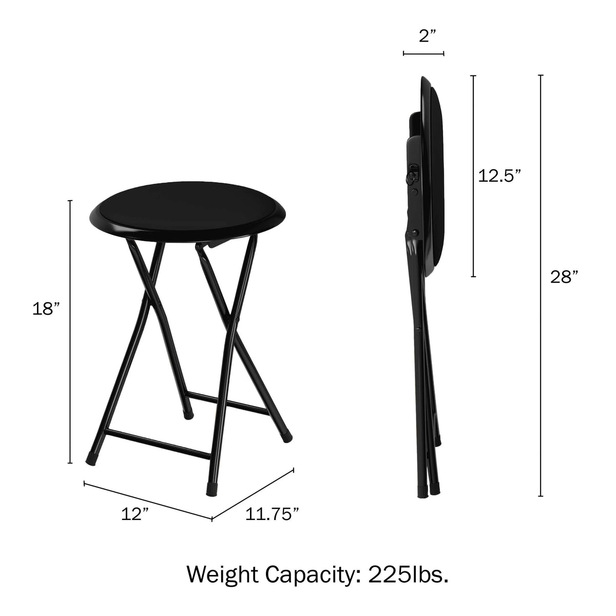 Black 18-inch Folding Stool P273
