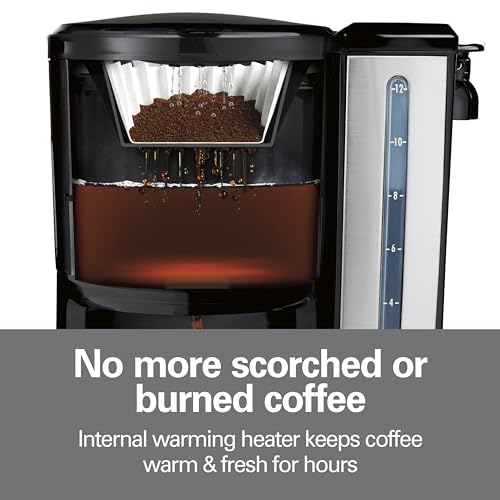 12 Cup Programmable Dispensing Coffee Maker with 60 oz Removable Reservoir, Black & Stainless Steel M400129