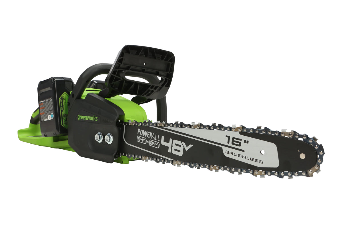 48V 16-inch Brushless Chainsaw with 4Ah Batteries and Dual Port Charger L19958
