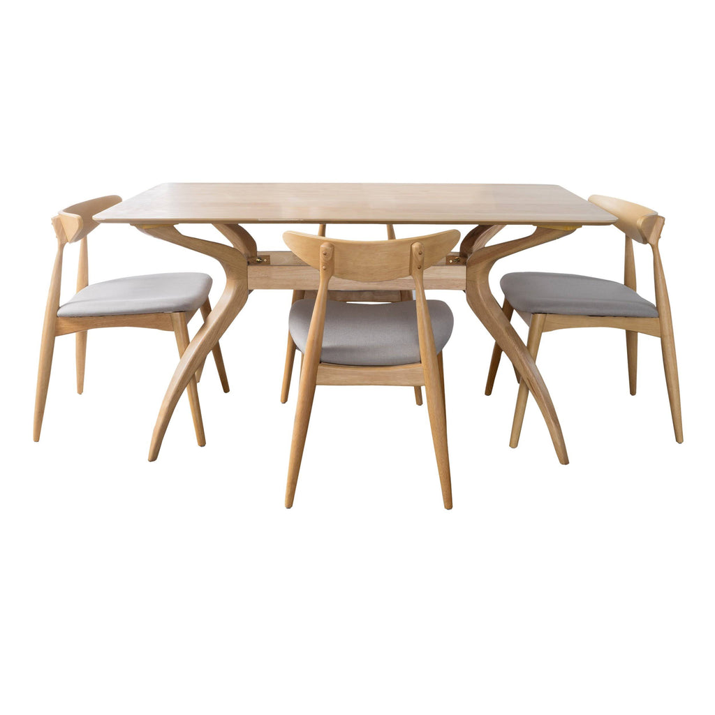 5 Piece Fabric and Wood Dining Set E4033